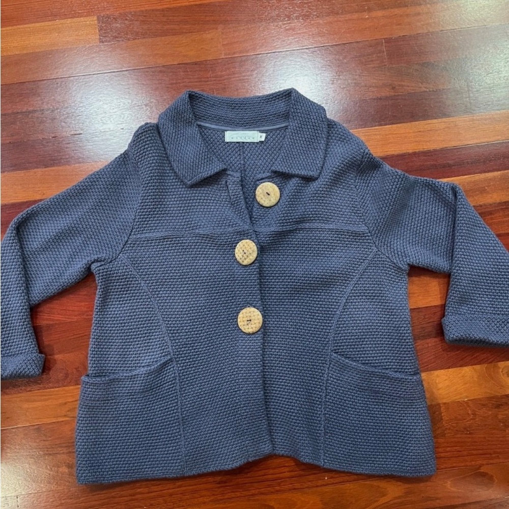 Willow Navy Cardigan with Wooden Buttons